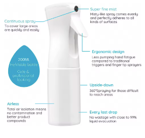 200ml Hairdressing Spray Bottle Barber Hair High Pressure Water Can Salon Refill Bottle Beauty Atomizer Container